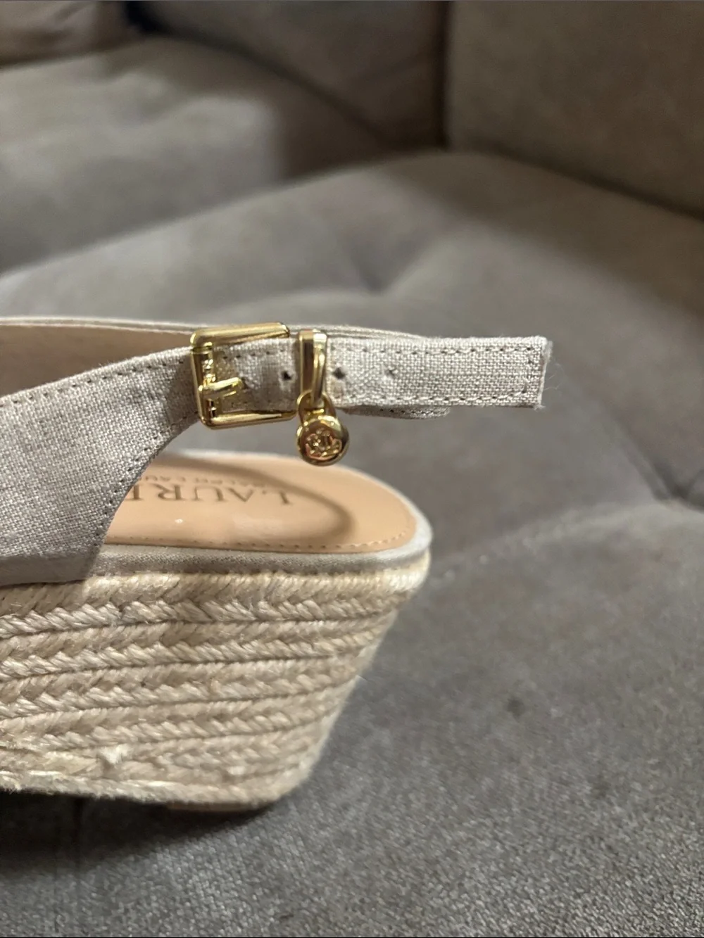 Lauren Ralph Lauren Natural Linen Cross-Front Slingback Espadrilles
